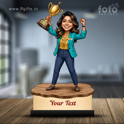 Personalized Achievement Award Female Caricature C959