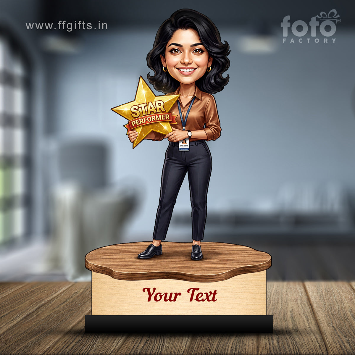Personalized Achievement Award Female Caricature C957
