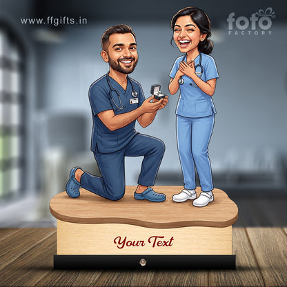 Proposing Couple Doctor Caricature C606