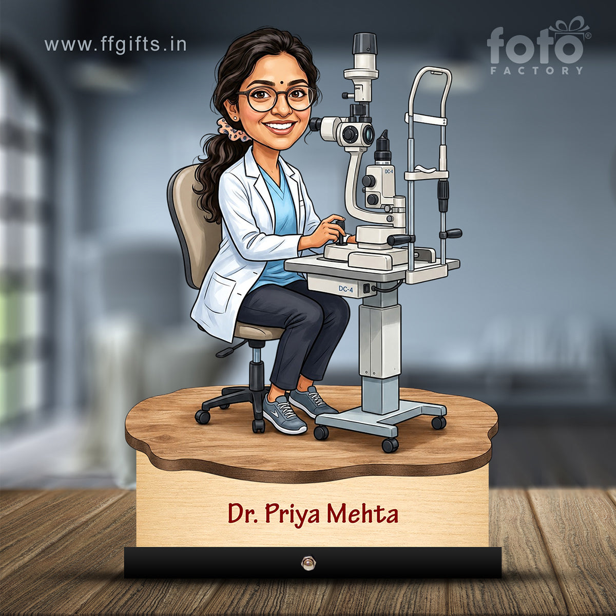 Ophthalmologist Doctor Female eye Doctor Caricature C546