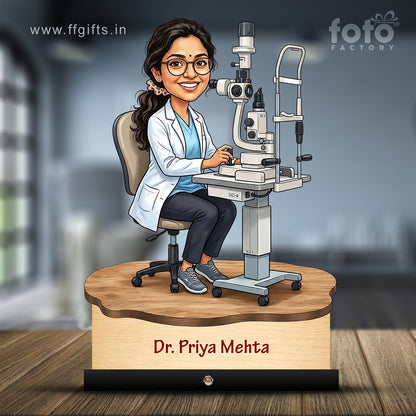 Ophthalmologist Doctor Female eye Doctor Caricature C546