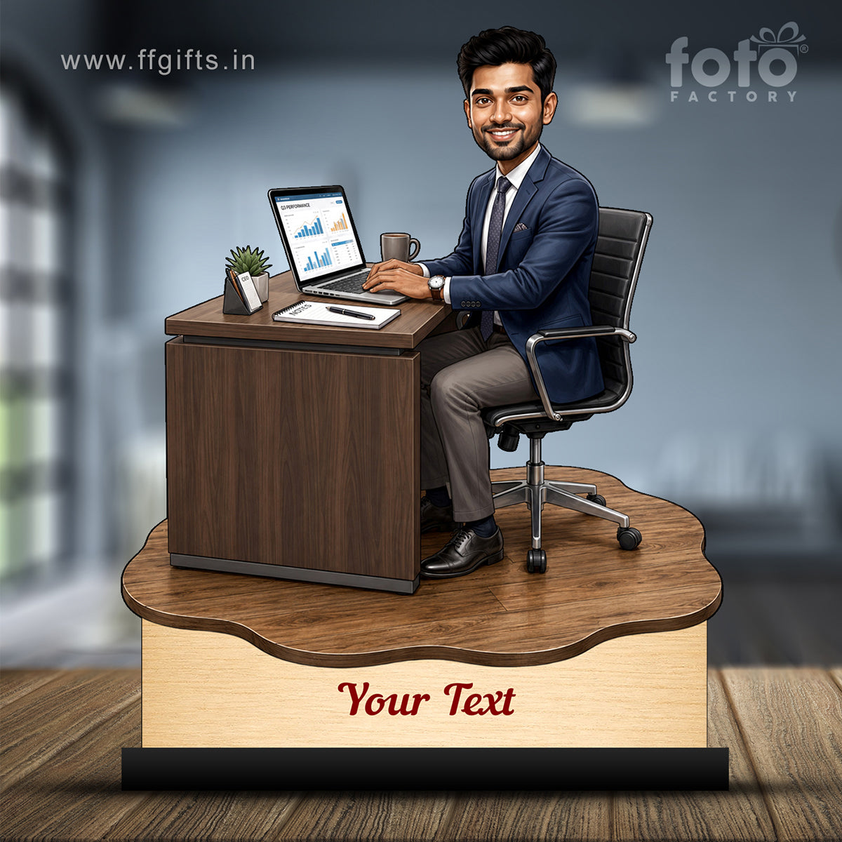 Personalized Corporate Office Male Employee Caricature C906