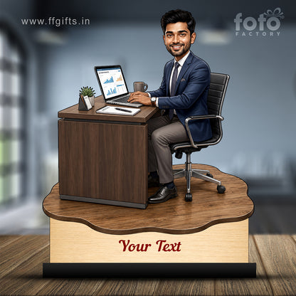 Personalized Corporate Office Male Employee Caricature C906