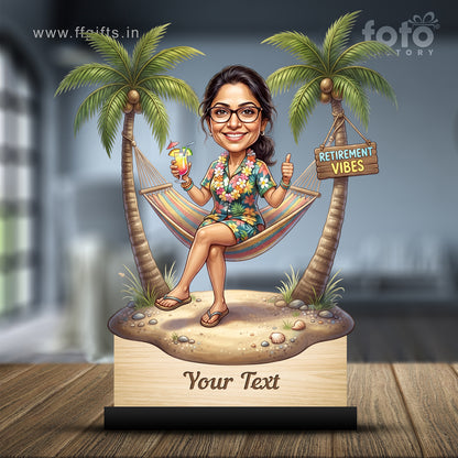 Personalized Female Retirement Caricature C1087
