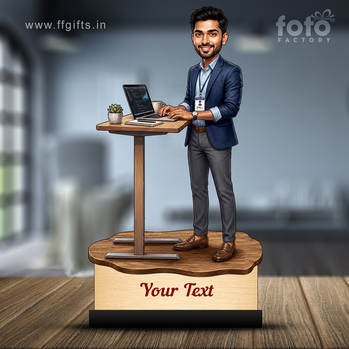 Personalized Corporate Office Male Employee Caricature C898