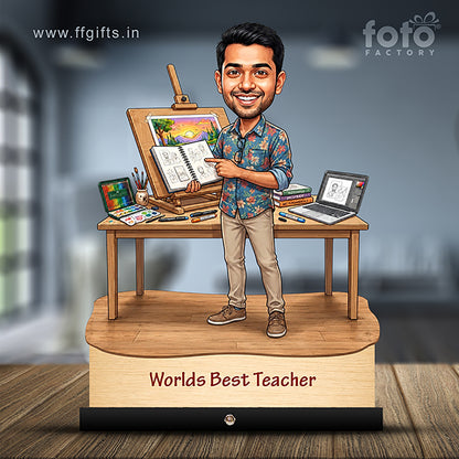 Worlds Best Art & Drawing Teacher Caricature C540