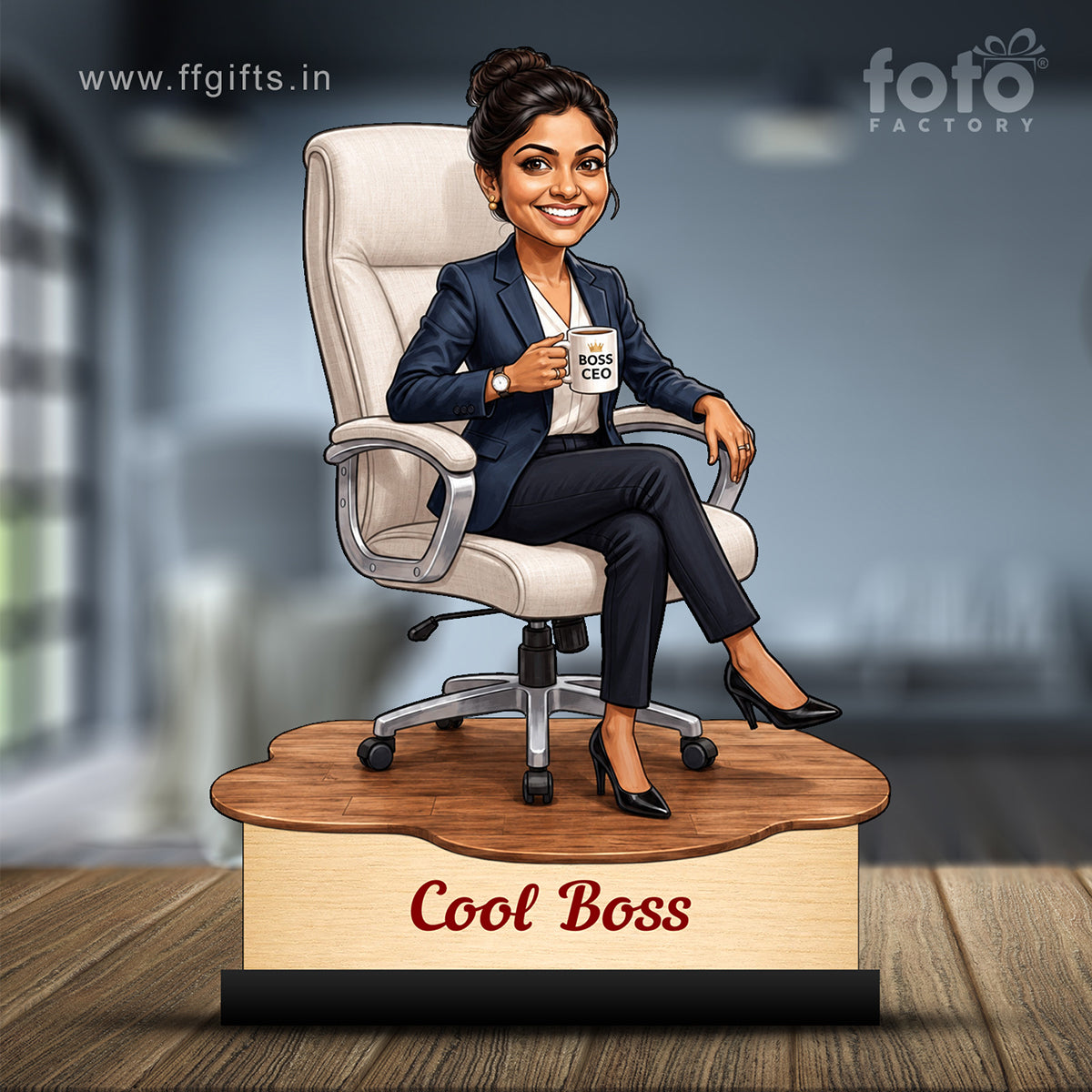 Personalized Female Cool Boss Caricature C856