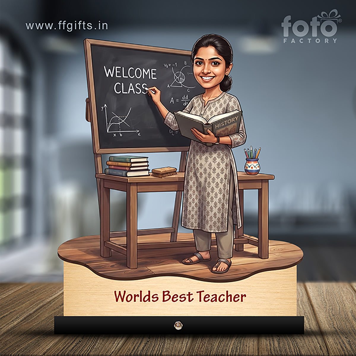 Worlds Best Teacher Caricature C509