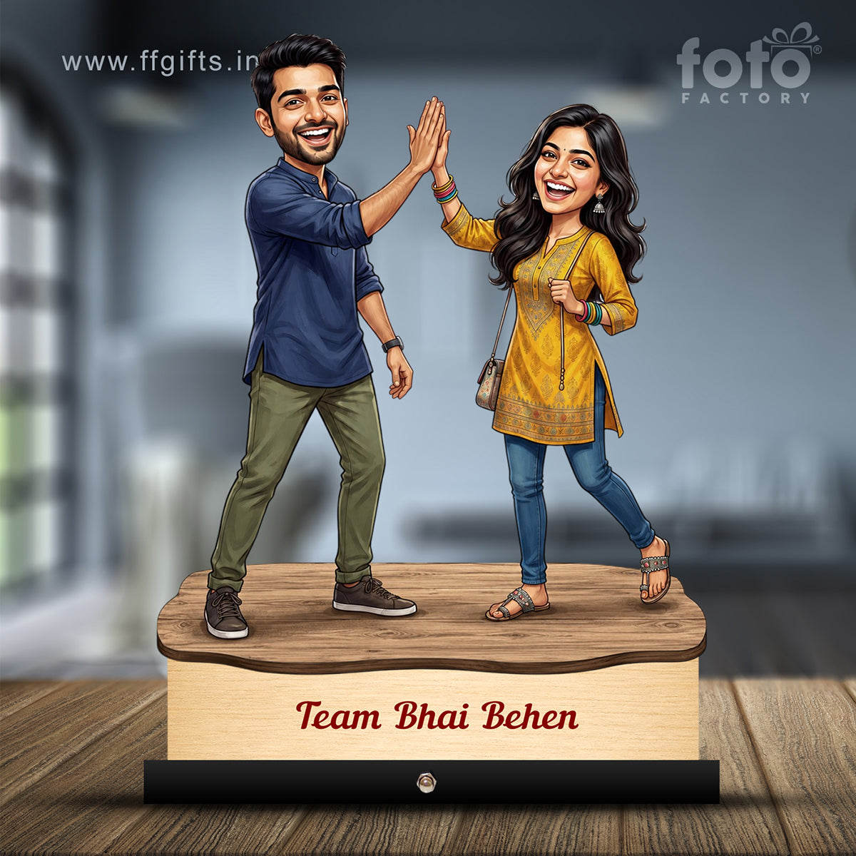 High Five Brother Sister Caricature C597