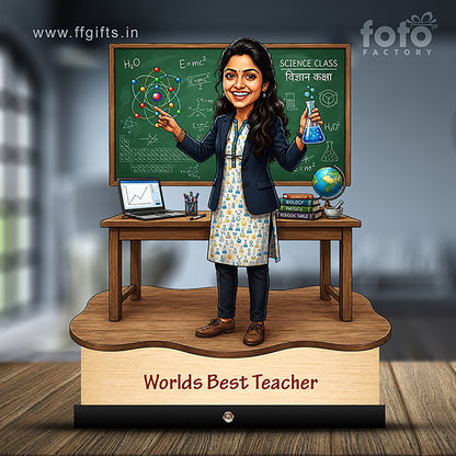 Worlds Best Science Teacher Caricature C531