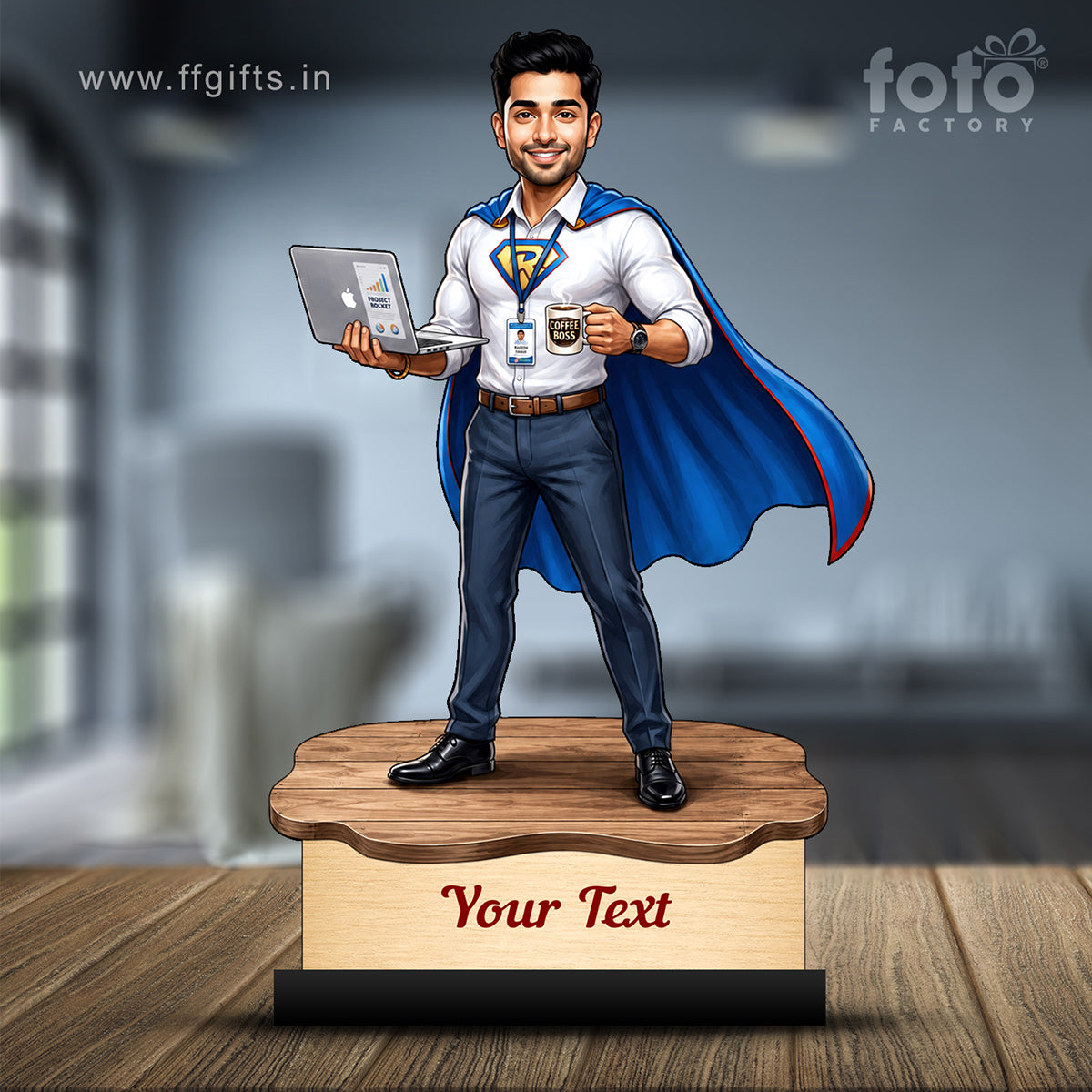 Personalized Corporate Office Male Employee Caricature C914