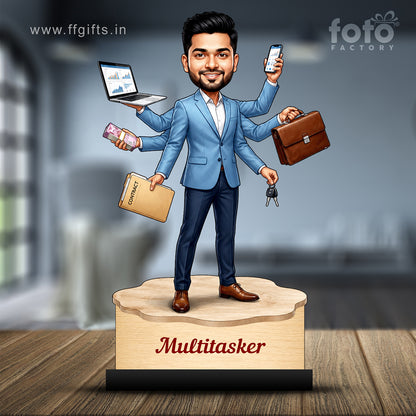 Personalized Multitasker Male Caricature C973
