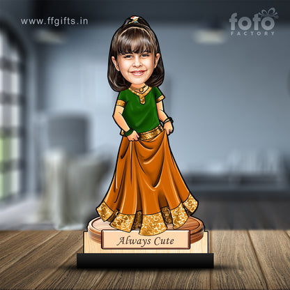 Girl in Traditional Dress Caricature C393