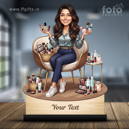 Personalized Gift for Beautician, Makeup Artist & Makeup Lover Caricature C1189