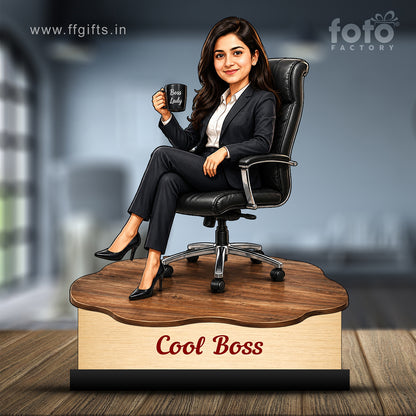 Personalized Female Cool Boss Caricature C852