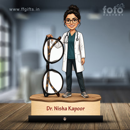 Ophthalmologist Doctor Female eye Doctor Caricature C557