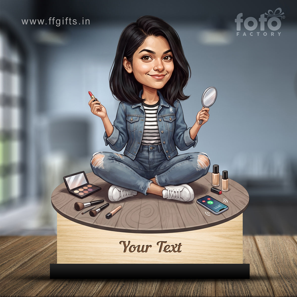 Personalized Gift for Beautician, Makeup Artist & Makeup Lover Caricature C1179