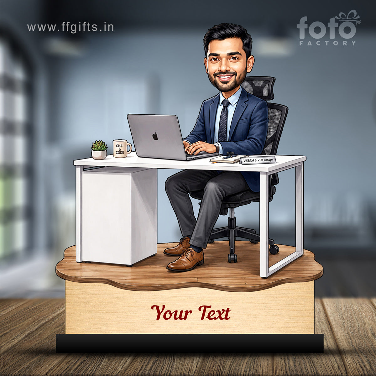 Personalized Corporate Office Male Employee Caricature C908