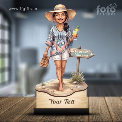 Personalized Female Retirement Caricature C1068