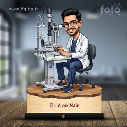 Ophthalmologist Doctor Male eye Doctor Caricature C550