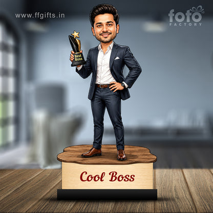 Personalized Cool Boss Caricature with Best Boss Award C832