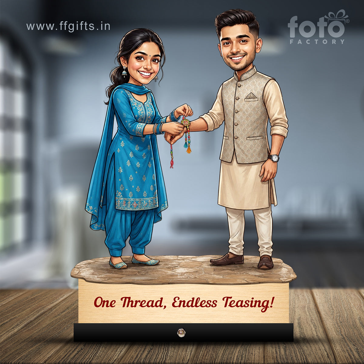 Traditional Rakhi Ceremony Caricature C581