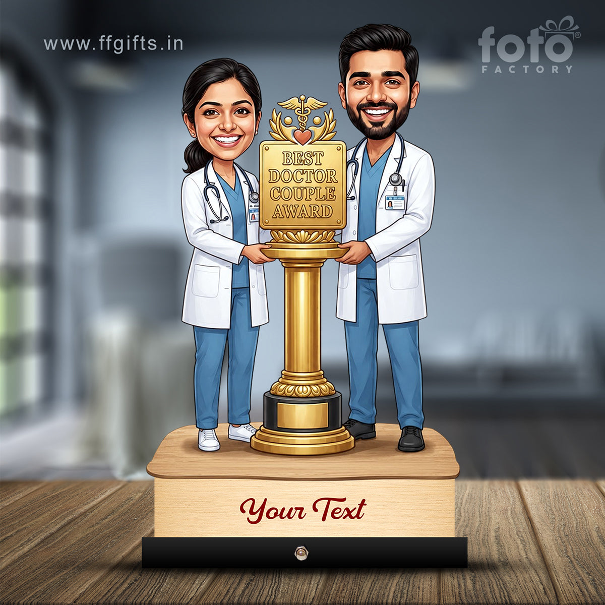 Couple Doctor Caricature with Award C600