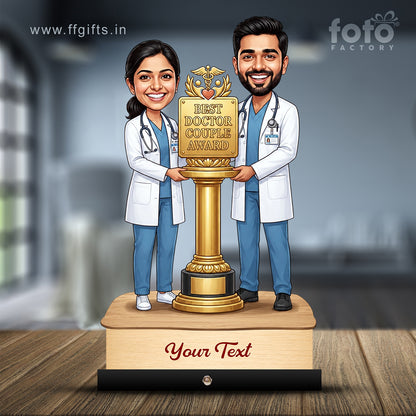 Couple Doctor Caricature with Award C600