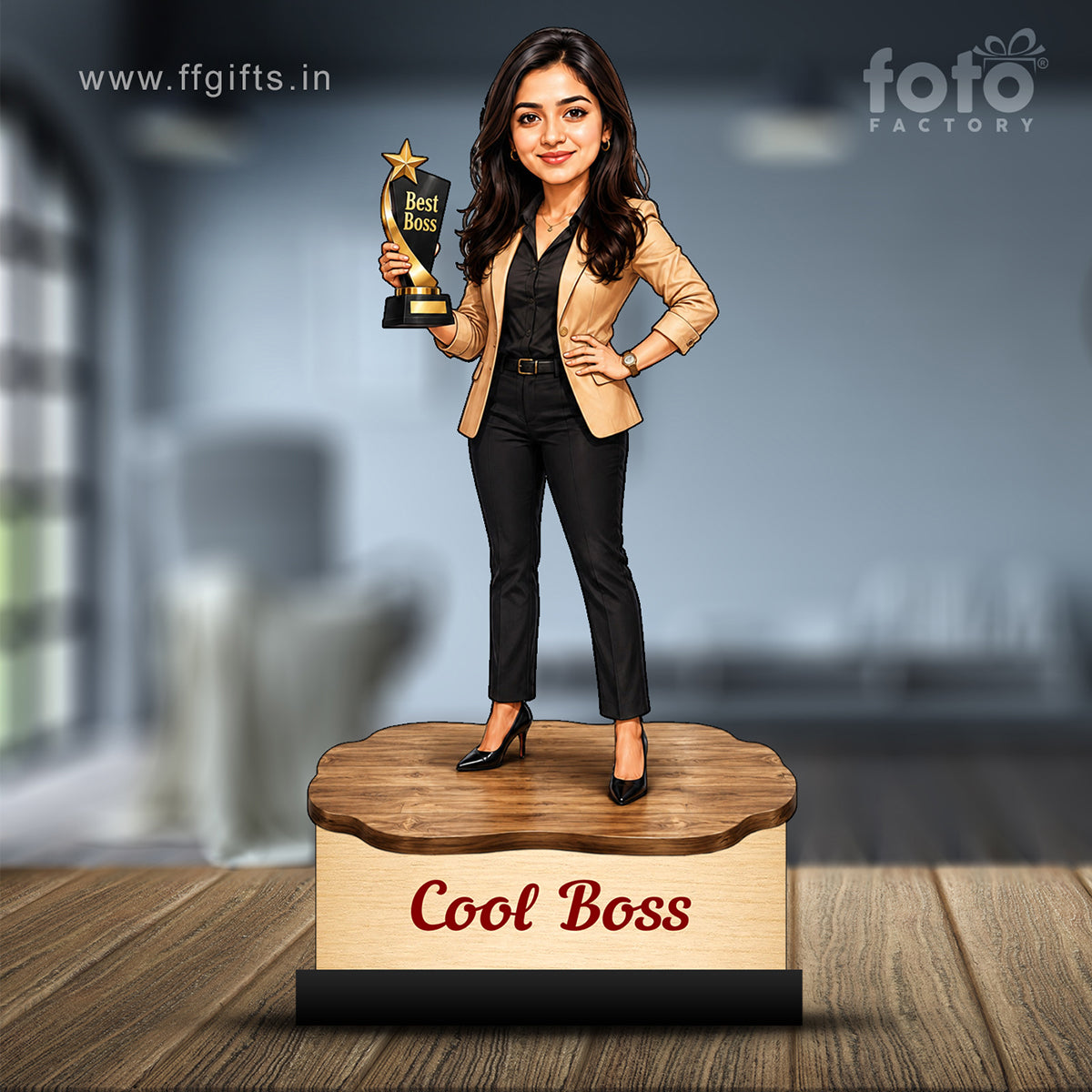 Personalized Female Cool Boss Caricature C865