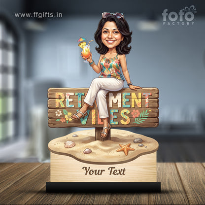 Personalized Female Retirement Caricature C1082