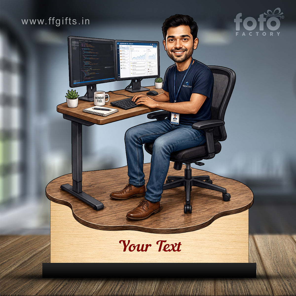 Personalized Corporate Office Male Employee Caricature C902