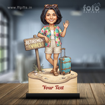 Personalized Female Retirement Caricature C1050