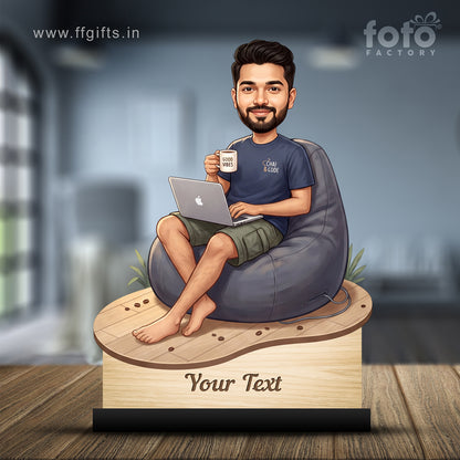 Personalized Male Work From Home Caricature C1102