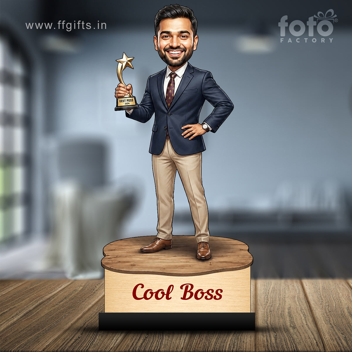 Personalized Cool Boss Caricature with Best Boss Award C830