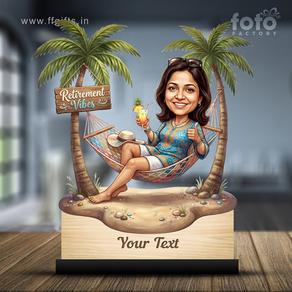 Personalized Female Retirement Caricature C1094