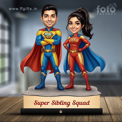 Superhero Brother Sister Caricature C583
