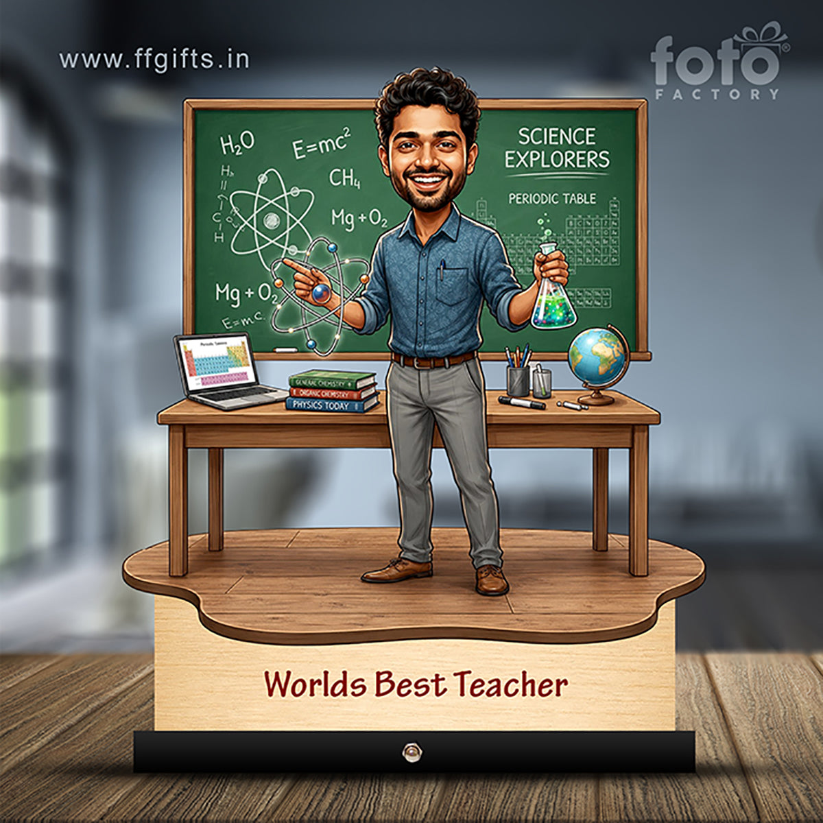 Worlds Best Science Teacher Caricature C533