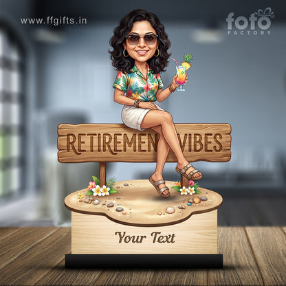 Personalized Female Retirement Caricature C1088