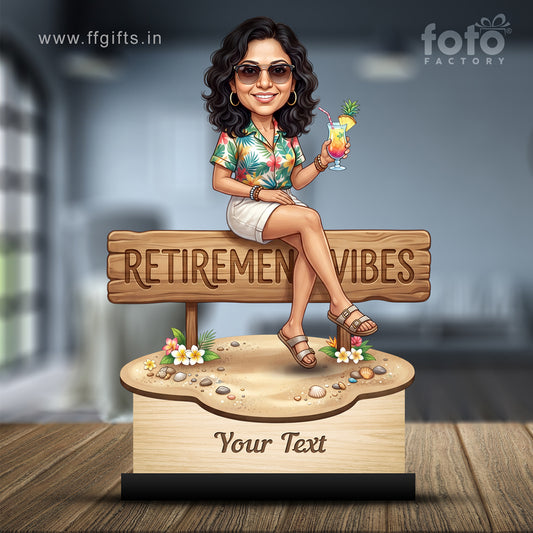 Personalized Female Retirement Caricature C1088