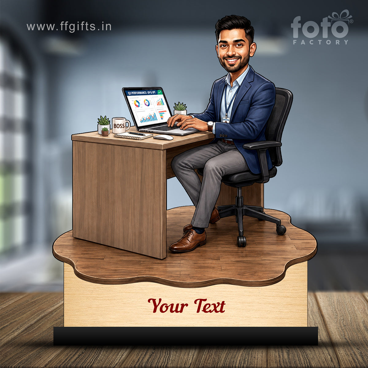 Personalized Corporate Office Male Employee Caricature C905