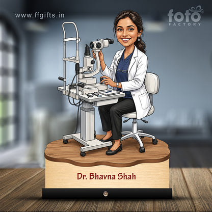 Ophthalmologist Doctor Female eye Doctor Caricature C559