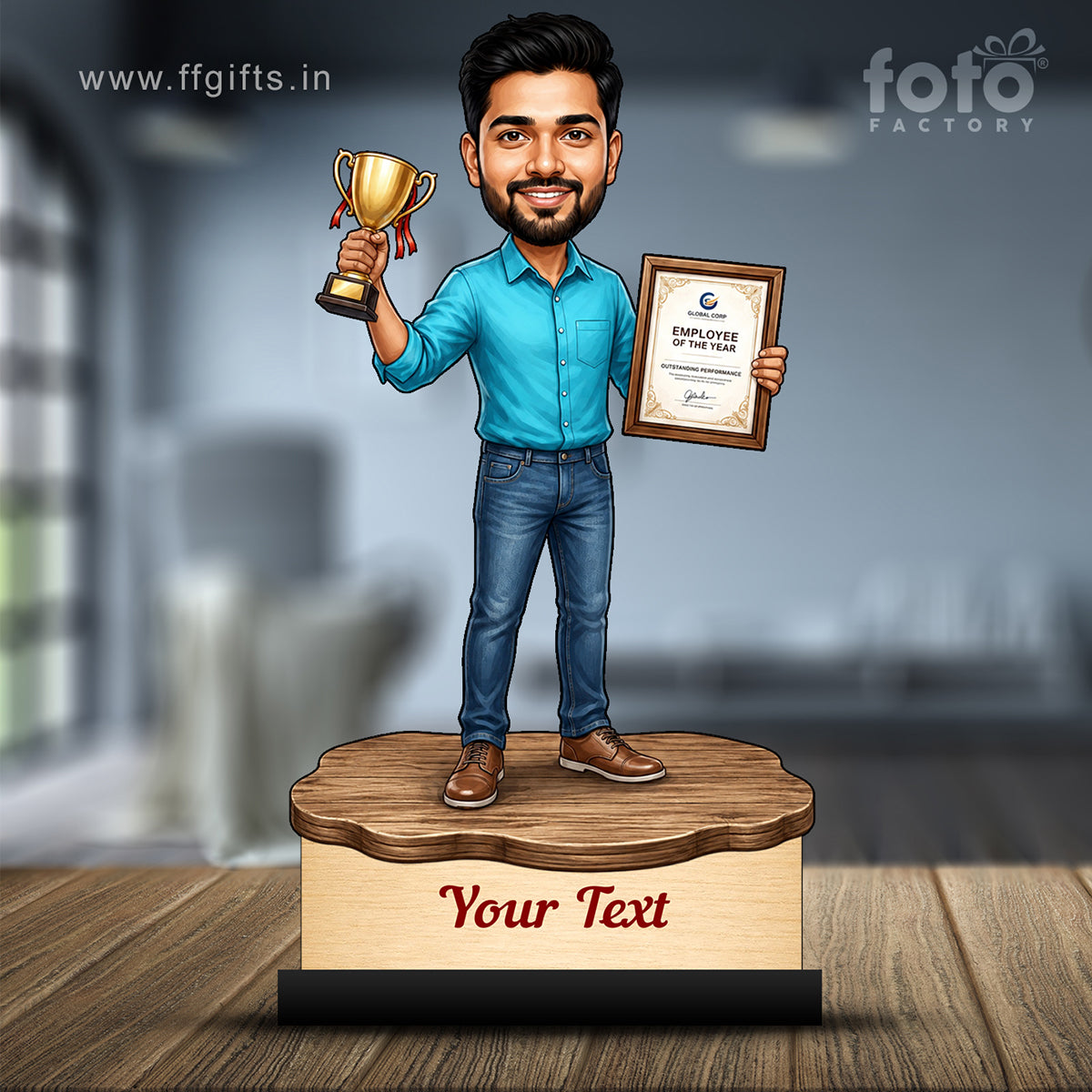 Personalized Achievement Award Male Caricature C931