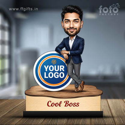 Personalized Cool Boss  Caricature with company logo C822