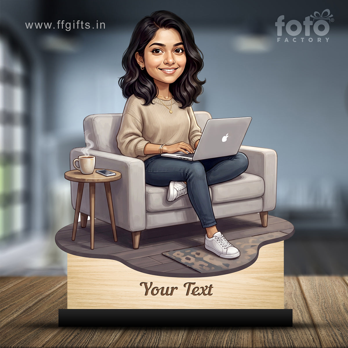 Personalized Female Work From Home Caricature C1101