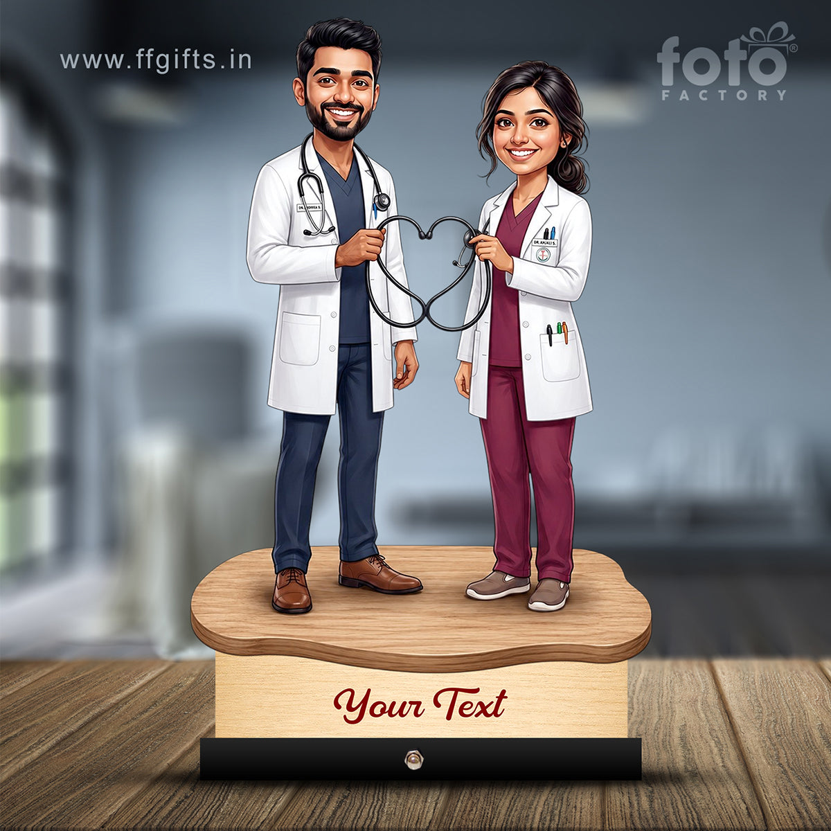 Couple Doctor Caricature Love Birds C615