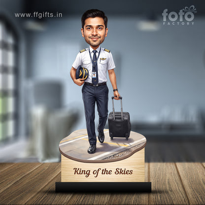Personalized Air India Pilot Male Caricature C1152