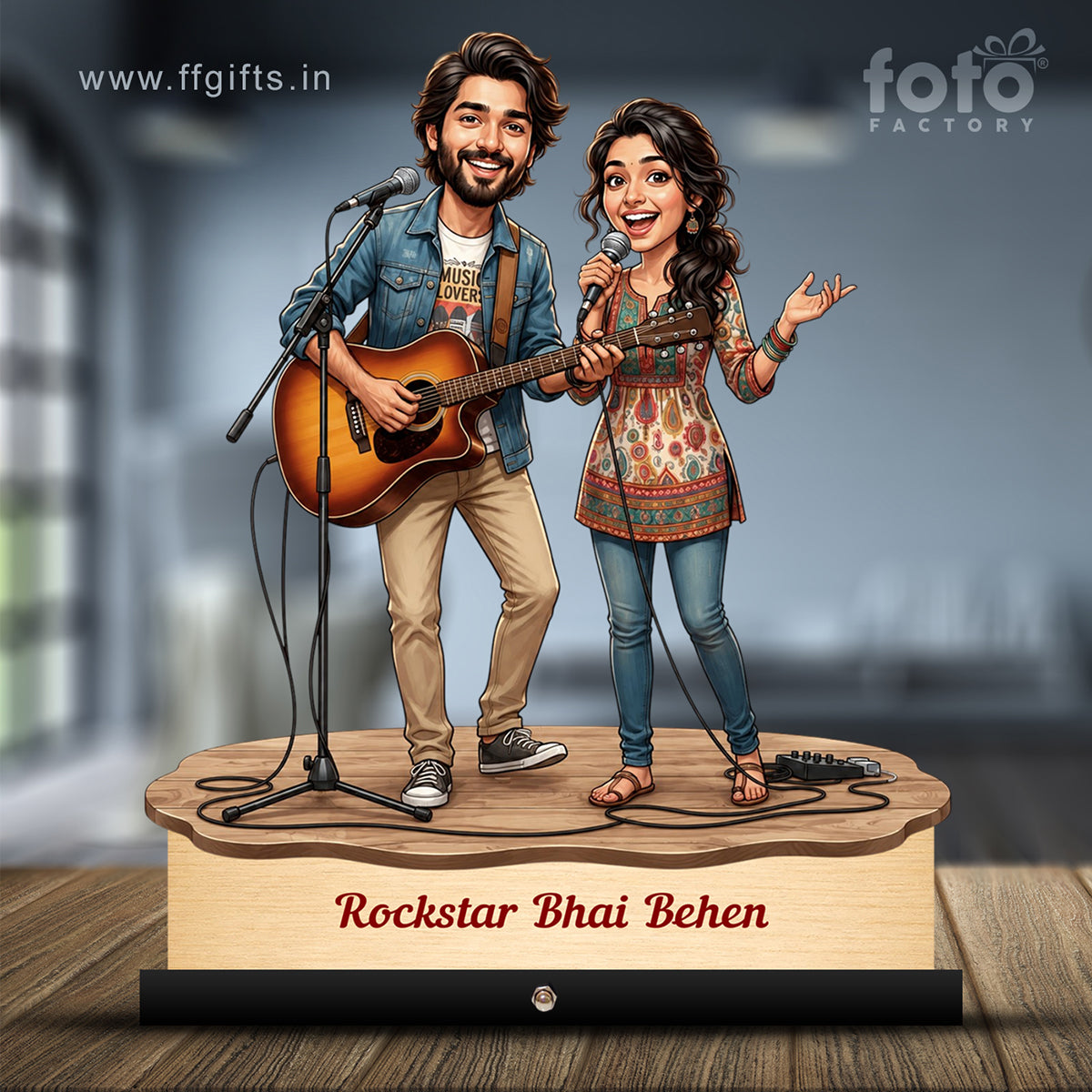 Rockstar Bhai Behen Caricature C588