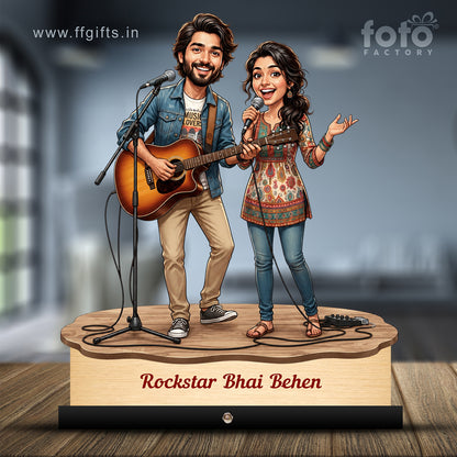 Rockstar Bhai Behen Caricature C588