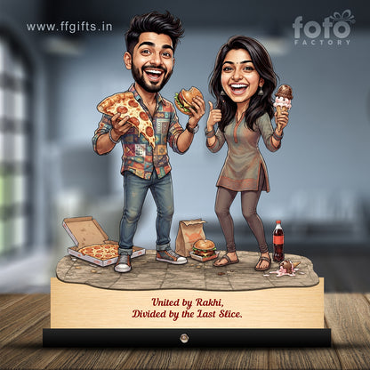 Foodie Siblings Rakhi Caricature C580