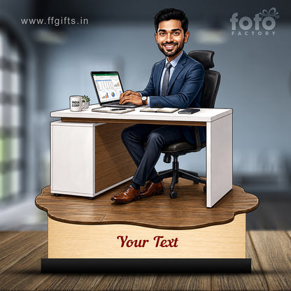 Personalized Corporate Office Male Employee Caricature C918